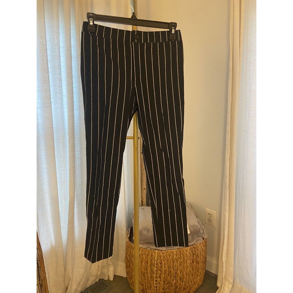COPY - Girls B/W Striped Dress Pants Size L White Fawn
